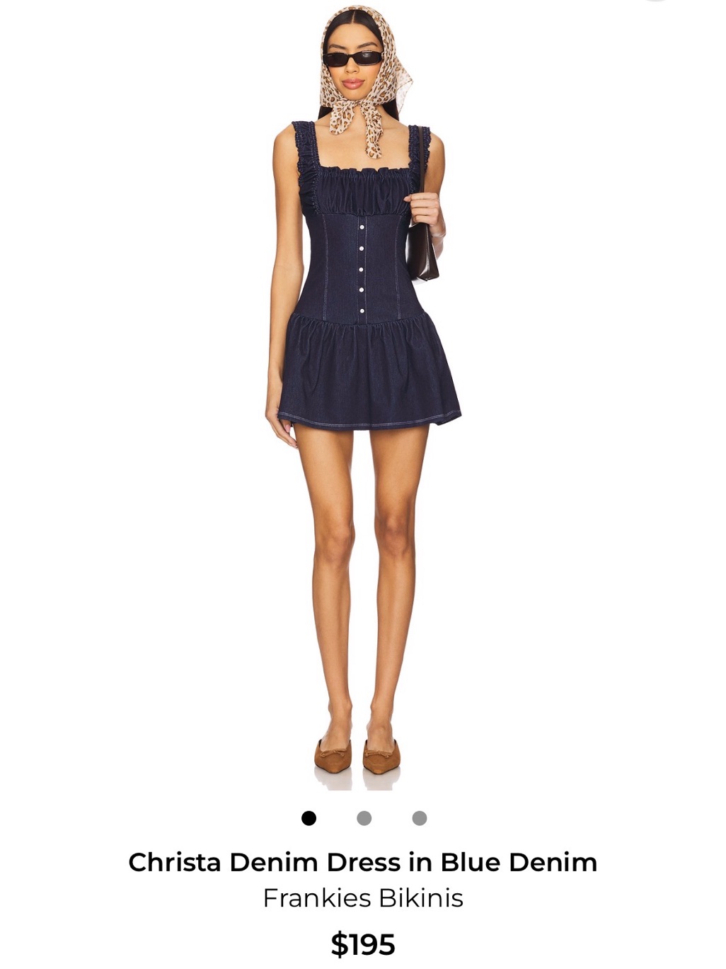 Frankie's Bikinis Navy Blue Denim Mini Dress